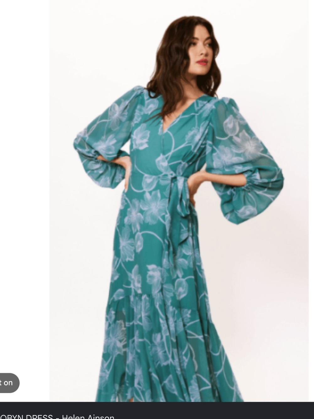 Hutch Teal Floral Wrap Maxi Dress - Picture 8 of 8